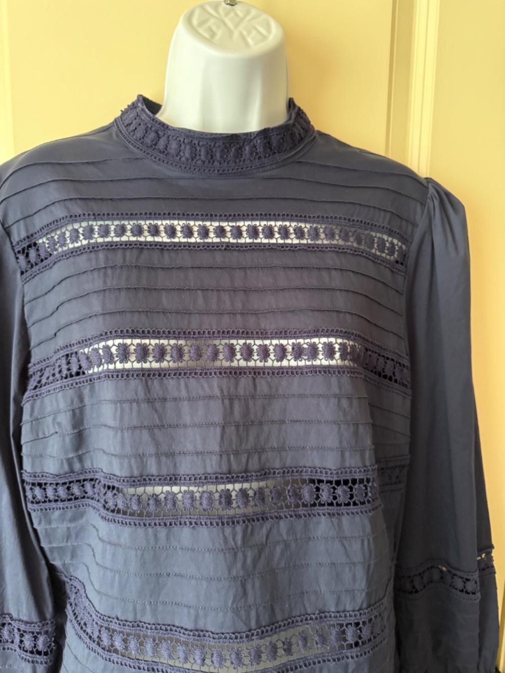 Halogen Nordstrom Blue Puff Long Sleeve Blouse size Small - Picture 3 of 9